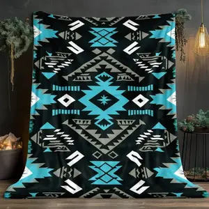 【MECE】1pc Aztec pattern Blanket-Lightweight Home Furnishings Bedding Blanket 280gsm,Beds-Soft and Warm Fabric Digital Printed Blanket, Cute Blanket, Interesting Blanket,Suitable for Sofas Beds Travel Camping Living Rooms Offices Sofas Chairs