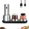 ODIFORGO Rechargeable Electric Spice Grinder - 2026 New Stainless Steel Kitchenware, ABS Construction, Adjustable Coarseness, Dual Chambers Spices Organizer & Seasoning Containers for Pepper, Sea Salt, Home Cooking, Outdoor BBQ