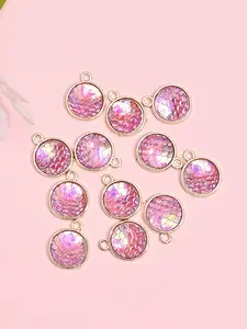 12 Cute Sweet Laser Colorful 3D Fish Scale Pendants, Perfect for DIY Jewelry Making, Headbands, Earrings, Necklaces, Bracelets, Daily Accessories