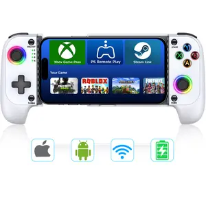 BEBONCOOL Mobile Gaming Controller for iPhone/Android, Wireless Phone Game Controller for Android Support Phone Case ,Turbo, Vibration, Hall Joystick, Mobile Gaming Gamepad, White