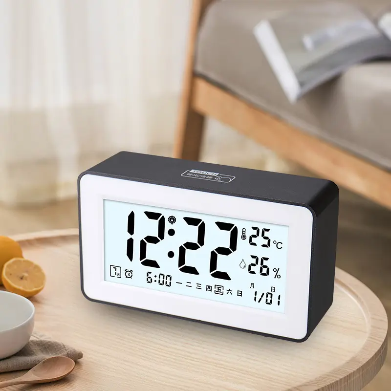 519 Black Smart Backlit Three-Alarm-Clock