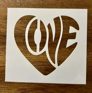 Love Heart 10 MIL Mylar Reusable Painting Stencil