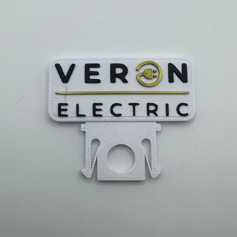 Veron electric logo hard hat clip - High-Quality PLA, Versatile Design for Full Brim, Cap Style, and Bump Caps, Easy to Install