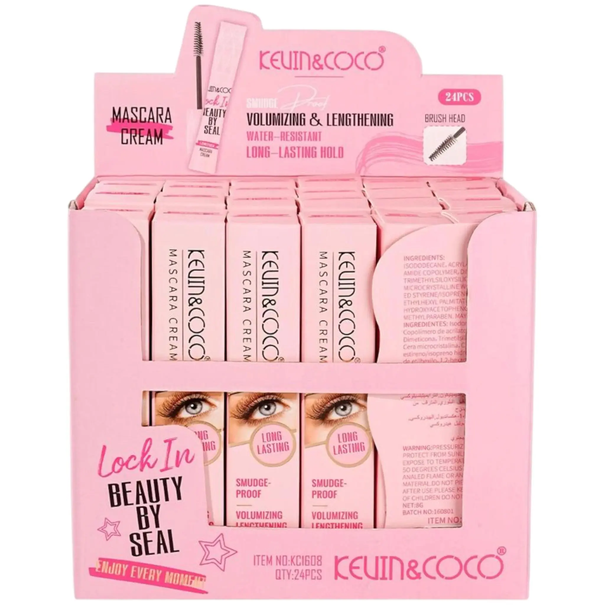 Kevin & Coco Lock In Beauty By Seal - Mascara Cream - Wholesale Display 24 Units (KC1608)