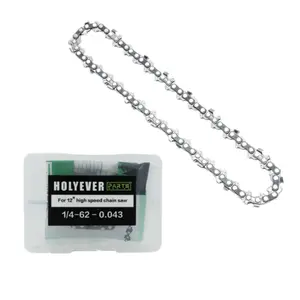 Holyever 12" Chainsaw Chain 1/4-62-0.043, High Speed Steel Replacement, Sharp & Durable for Wood Cutting, Tree & Garden Work