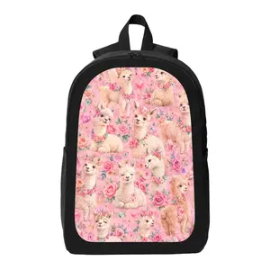 Colorful Alpaca Pattern Backpack Lightweight Casual Backpack with Zip Closure Adjustable Straps, Applicable to for Women and Men
