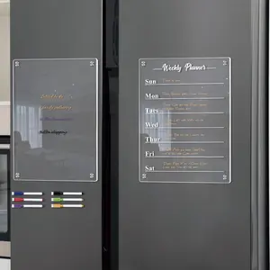 Magnetic Weekly Note Board & Whiteboard Marker Pen Set, 2 Counts Erasable Weekly Planner & 6 Counts Whiteboard Pen Set for Home Office, Dry Erase Calendar, Fridge Calendar Magnetic, Summer Essentials