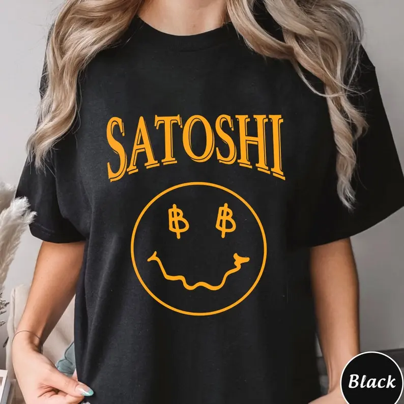 Satoshi Smiley Face Bitcoin Shirt, Trending Unisex Tee Shirt, Unique Shirt Gift, Satoshi Nakamoto Bitcoin Sweatshirt Hoodie
