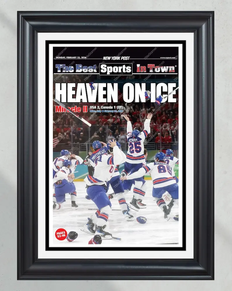 2026 USA Hockey “Heaven on Ice” Gold Medal vs Canada poster