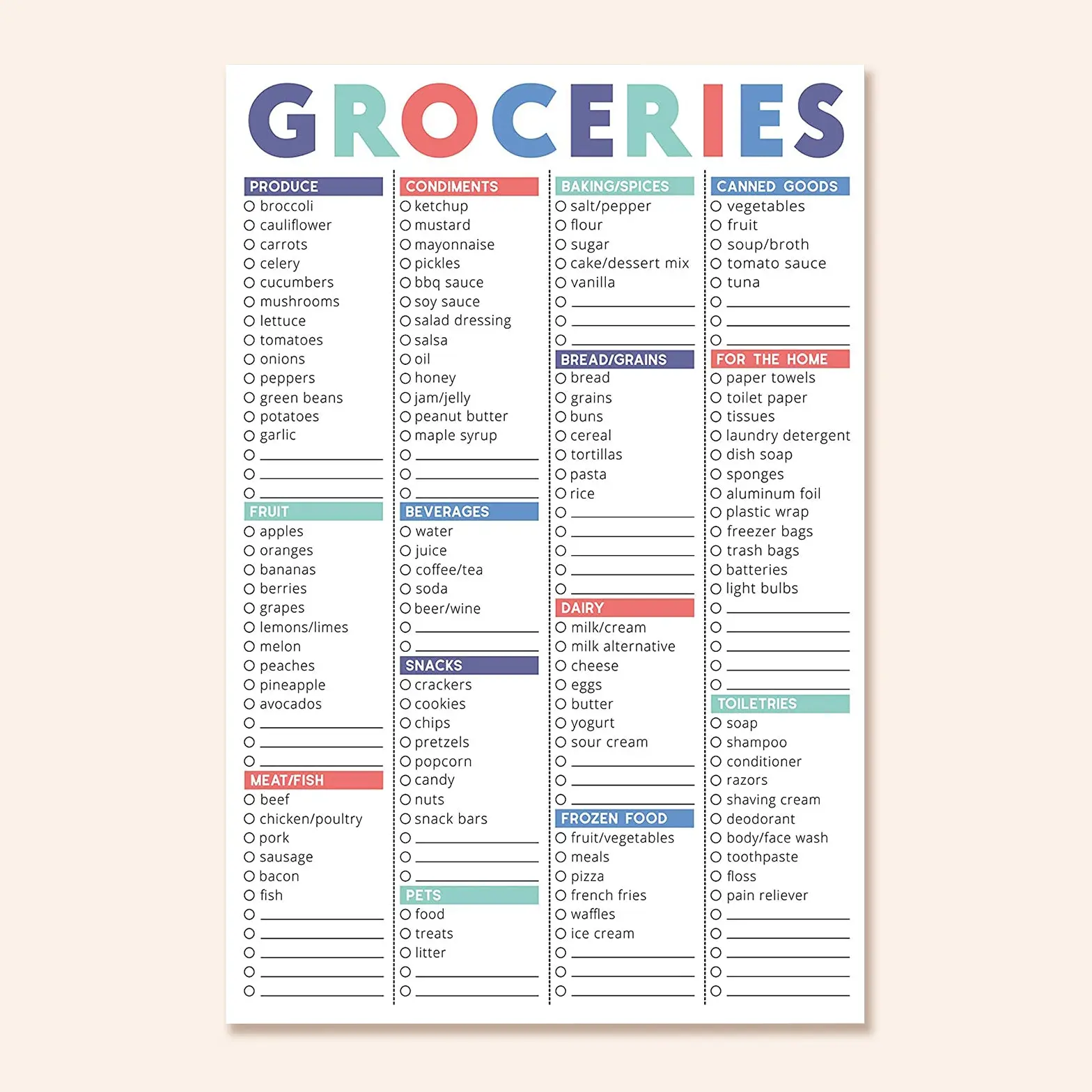 Fast Check Grocery Notepad