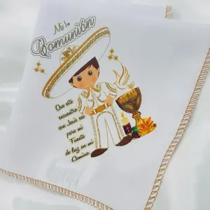 12pcs First Communion Napkins Recuerdos para Communion Servílletas de tala with Religious Theme and Inspirational Text
