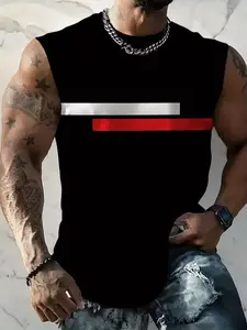 Elastic Sweat-Absorbing Sports Vest, Flexible Anti-Impact, Keep Dry, Mix Colors, Casual Fitted Geometric Pattern