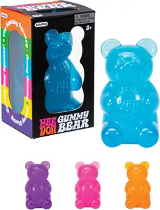 Gummy Bear - Sensory Fidget Toy with Jelly-Like Filling - 3.5" Tall - Colors May Vary (Pack of 1)