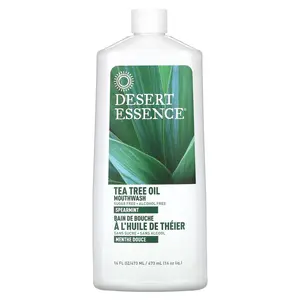 Desert Essence Tea Tree Oil Mouthwash, Spearmint, 16 fl oz (473 ml)