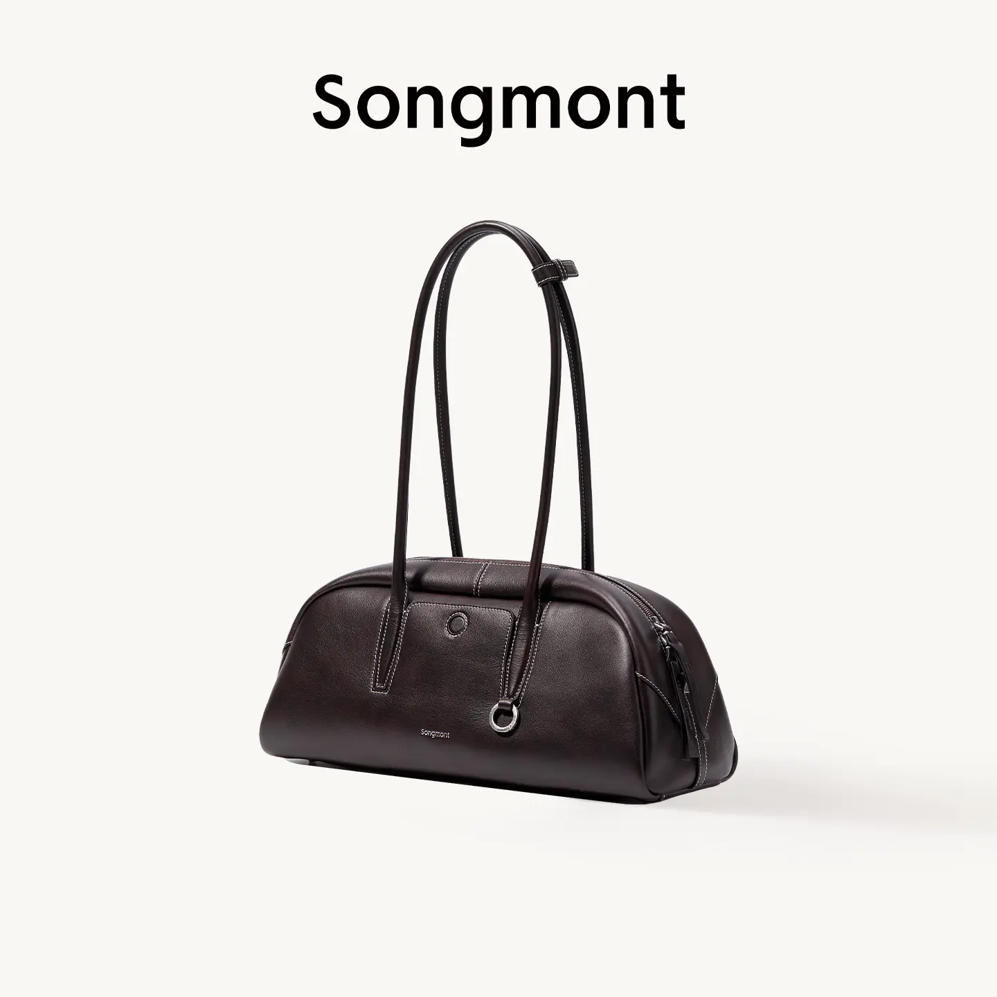 Songmont Yore Toast Leather Crossbody Bag for Women, Round Shape Design with Adjustable Shoulder Strap