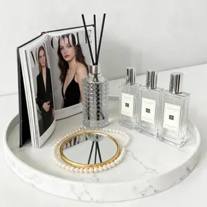 Marble Silicone Tray - Elegant Display for Perfume, Candles & Home Decor (S/M/L)