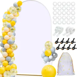 7.2 FT Arch Backdrop Cover, Wedding White Arch Covers Stretchy Backdrop, Spandex Arch Background Stand Cover for  Shower Birthday Party Balloon Ceremony Banquet Stand Decor