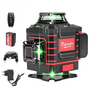 Milwaukee 16-Line Beam Self-Levelling Laser Leveler Tool, 4D 360° Green Beam Professional Measuring Tool for Horizontal & Vertical Indoor/Outdoor Use