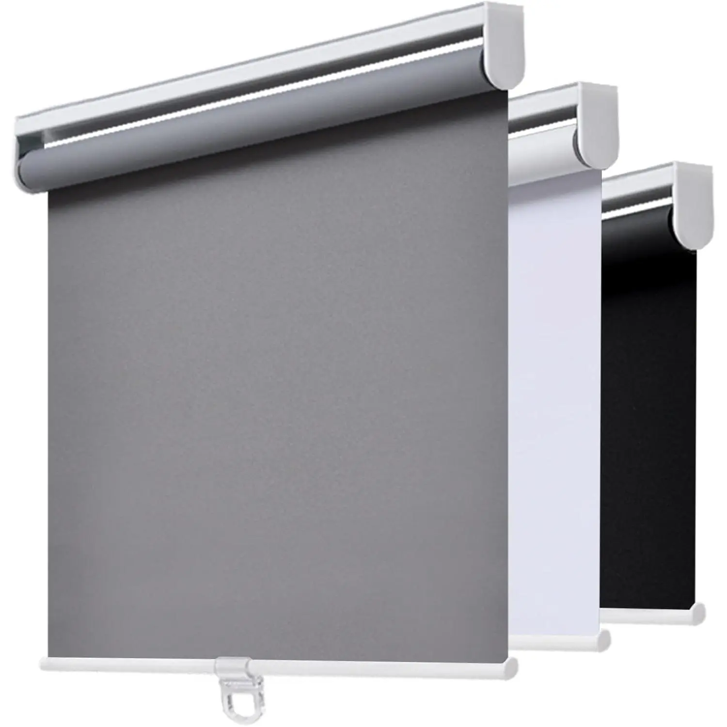 Roller Shades Blackout Blinds for Windows Room Darkening Rolled Up Shades with System, UV Protection Window Shades Door Blinds for Home and Office (23" W x 72" H, Grey)