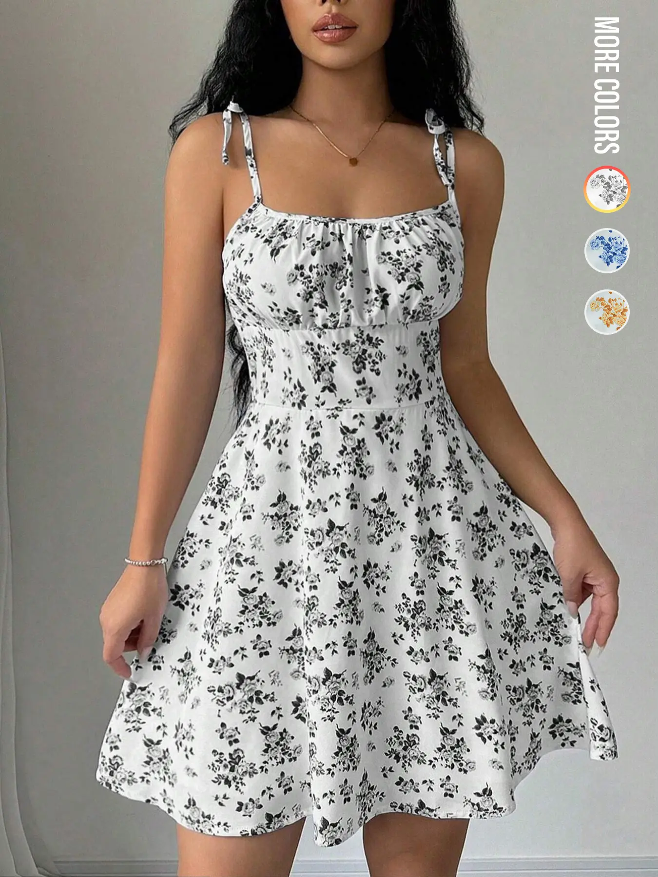 floral print ruched cami dress Our Goth Floral Print Ruched Cami Dress is such a vibe