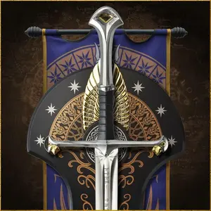 King Aragorn Handmade Andúril Sword Replica ️ Stainless Steel Cosplay with Scabbard Epic Fantasy Collectible for Display Cosplay & Gifts
