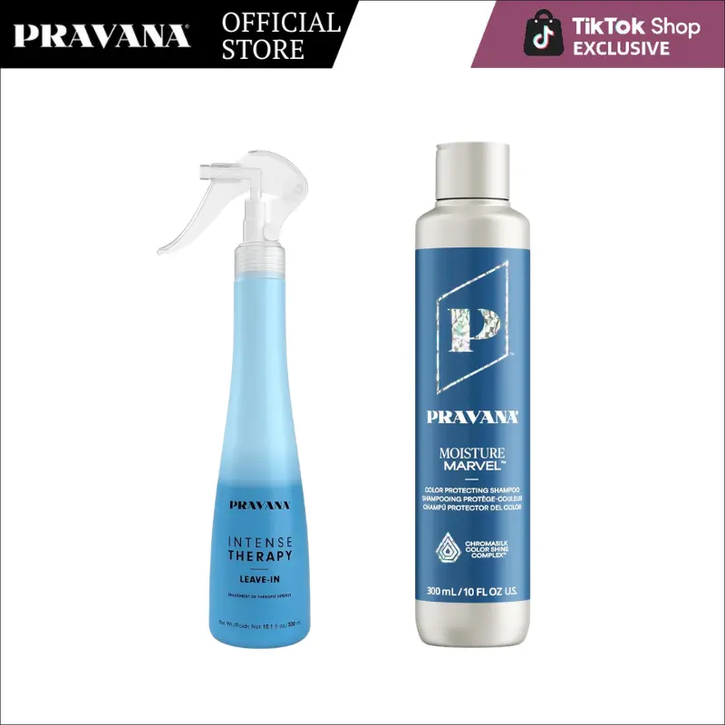 PRAVANA Moisture Marvel Shampoo & Intense Therapy Leave-In Hydrating Mist 10oz