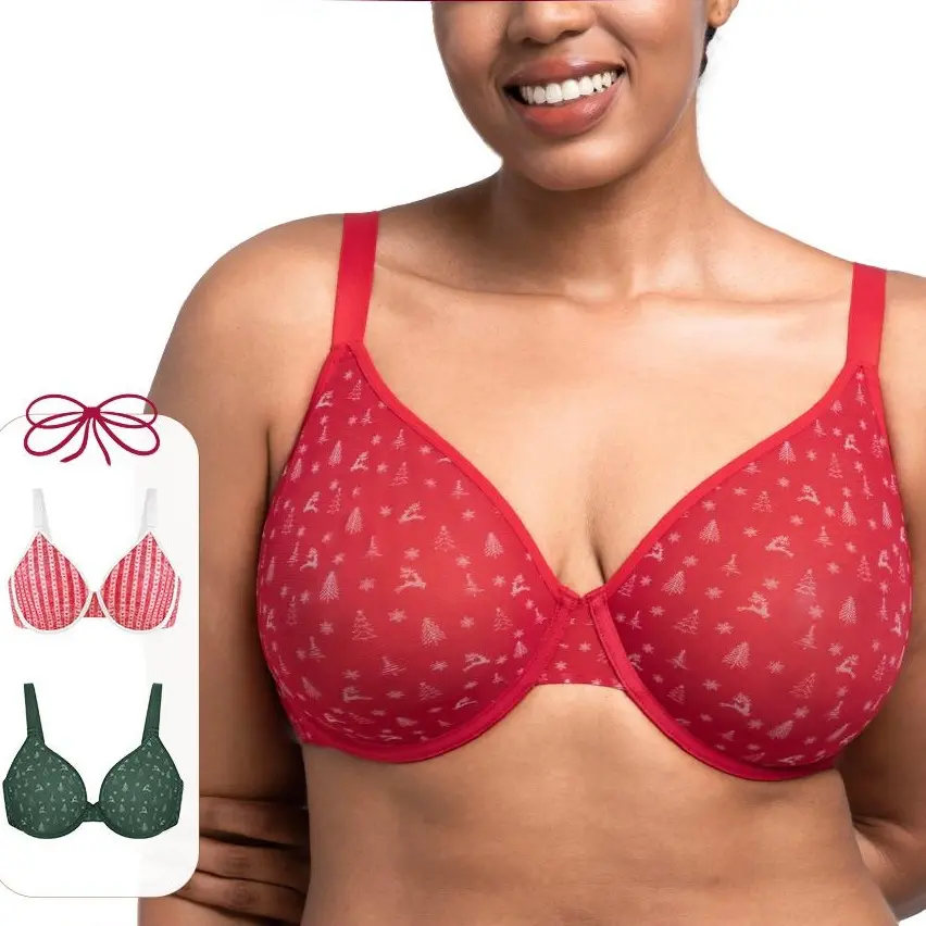 HSIA Holiday Edit Unlined Plus Size Non-padded Underwire Adjustable Straps Full Coverage Bra