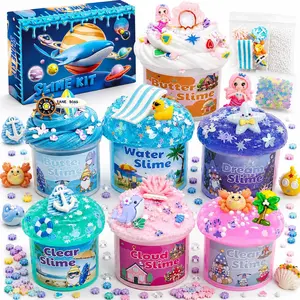 7 Pack Slime Kits, Butter Slime,Cloud Slime kit for Girls Ages 8-12,Crunchy Slime Kit,Party Favors for Girls and Boys