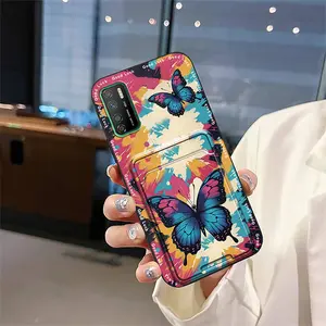 Dirt-resistant Card sleeve Phone Case For Infinix X656/X655/Note7 Lite Card bag Fashion Design protective Anti-dust TPU Silicone Back Cover Anti-knock Soft case Graffiti Cartoon