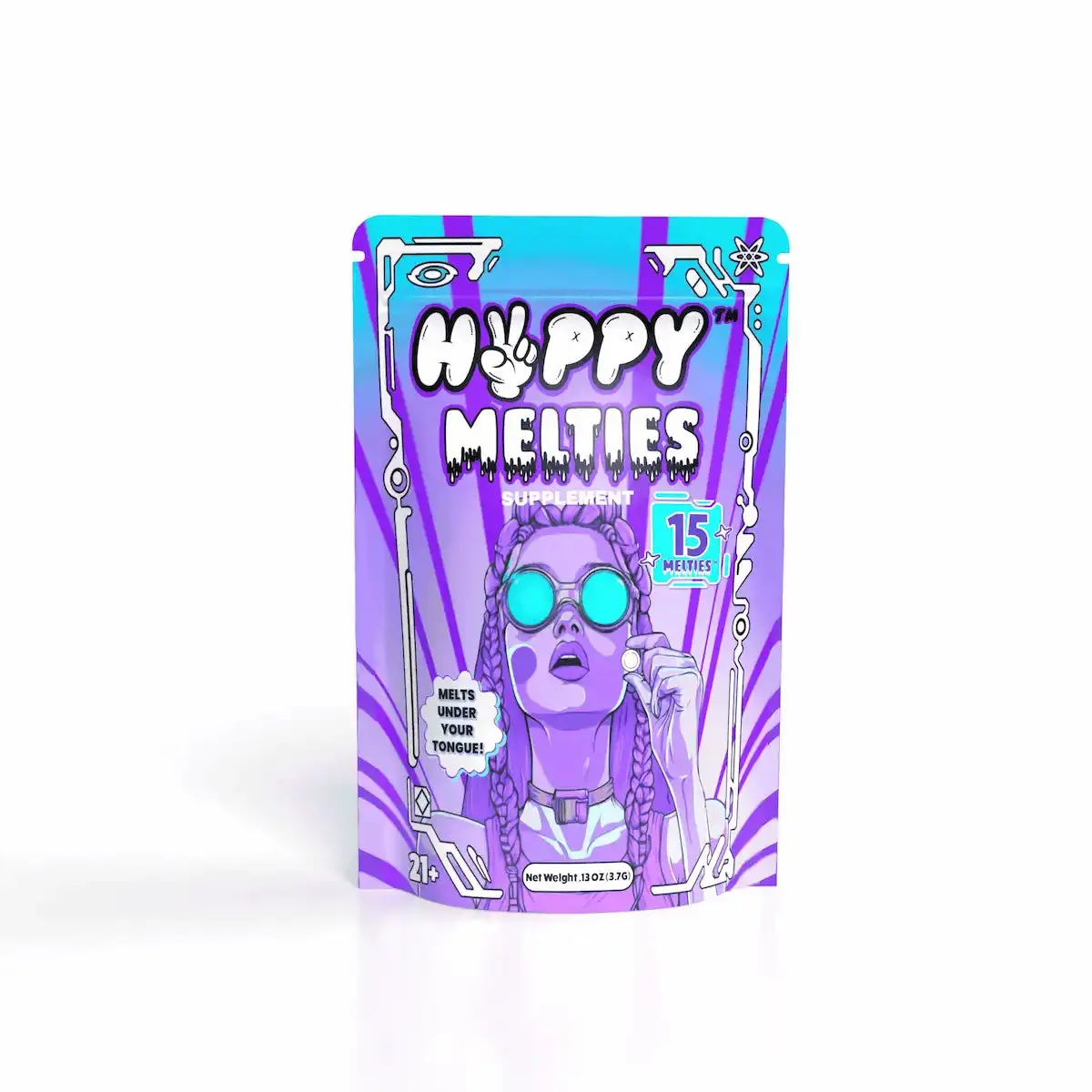 Happy Kanna Sublingual Edible Melties Tablets, Plant-Based Dietary Supplement for Mood Support & Health Needs, Tablet