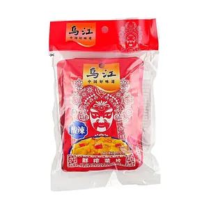 WUJIANG Spicy Pickled Mustard Greens Slices - 80g x 4 Packs - Authentic Chinese Flavor, Ready-to-Eat Snack