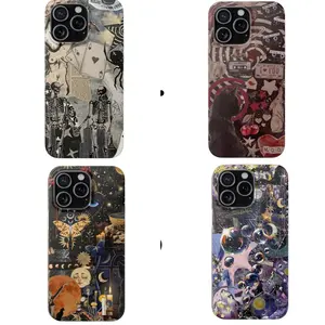 Grunge Goth Smartphone Case - Durable Shockproof Polycarbonate Casing, Whimsical Spooky Ethereal Skeleton Art, Dark Academia Mystic Aesthetic, for iPhone 11/12/13/14/15/16/17 ProMax Plus & Compatible Android Devices, Ideal Adult Gift