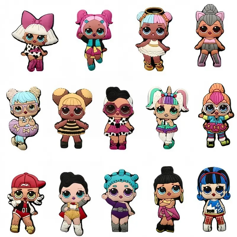 Cartoon Mystery Doll Blind Box PVC Shoe Charms - Dragon & Character Designs for Kids, Footwear Decor Accessories for Crocs, Clogs, Sandals, Wristbands, Party Favors