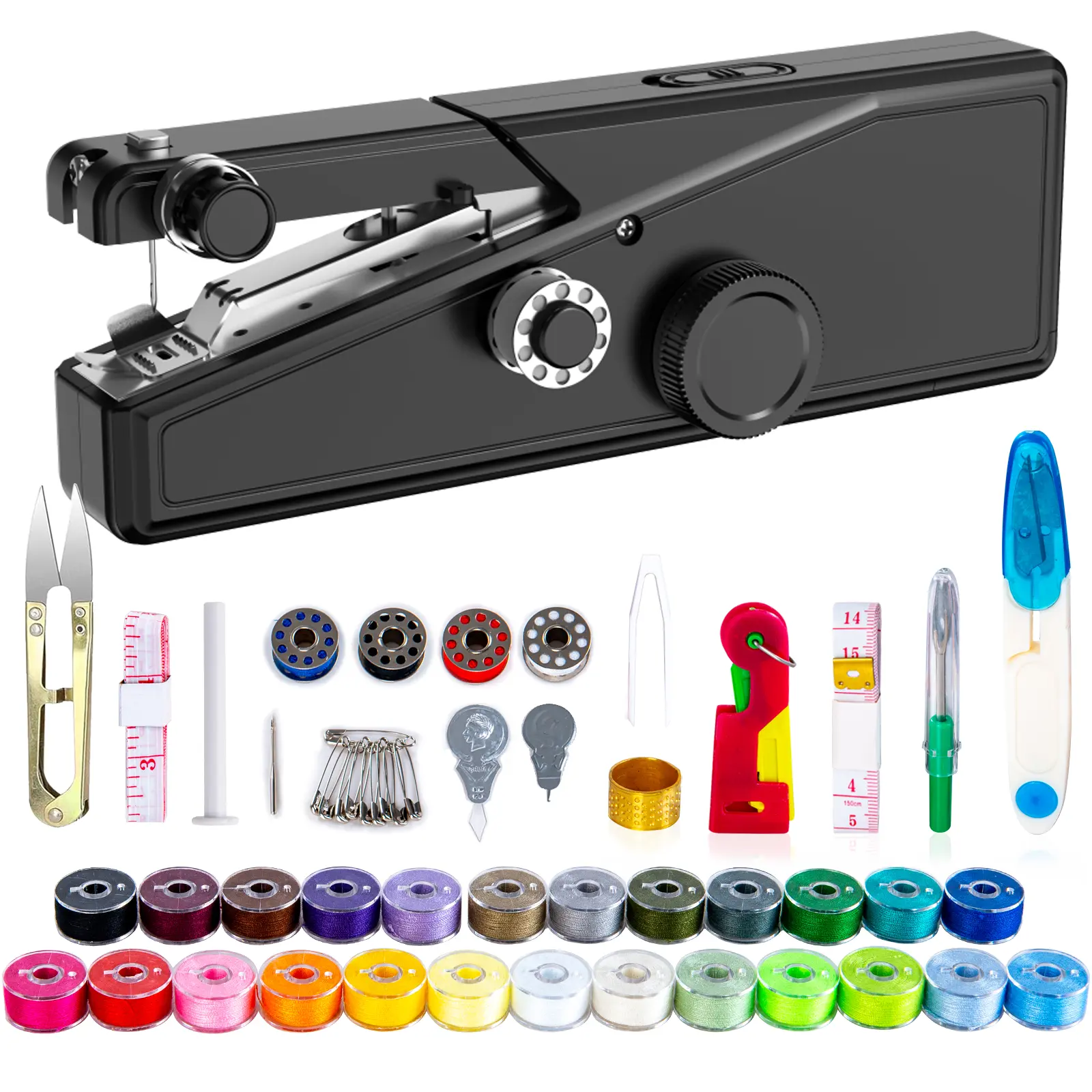 Handy Stitch Handheld Sewing Machine, Mini Portable Electric Fabric Sewing Tool, Single Hand Operation Sew Machine with Complete Accessory Set,Fabric DIY Crafts