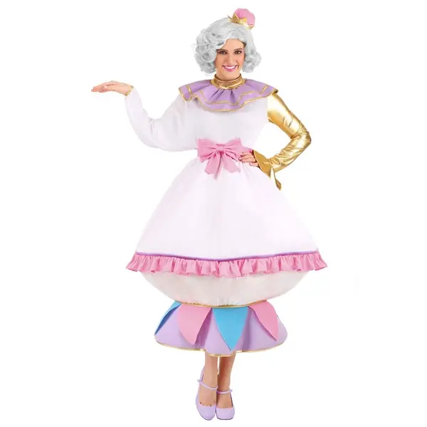 HalloweenCostumes Disney Women's Beauty and the Beast Mrs. Potts Dress, Spandex-Foam Fabric Costume with Themed Accessories (© Disney)