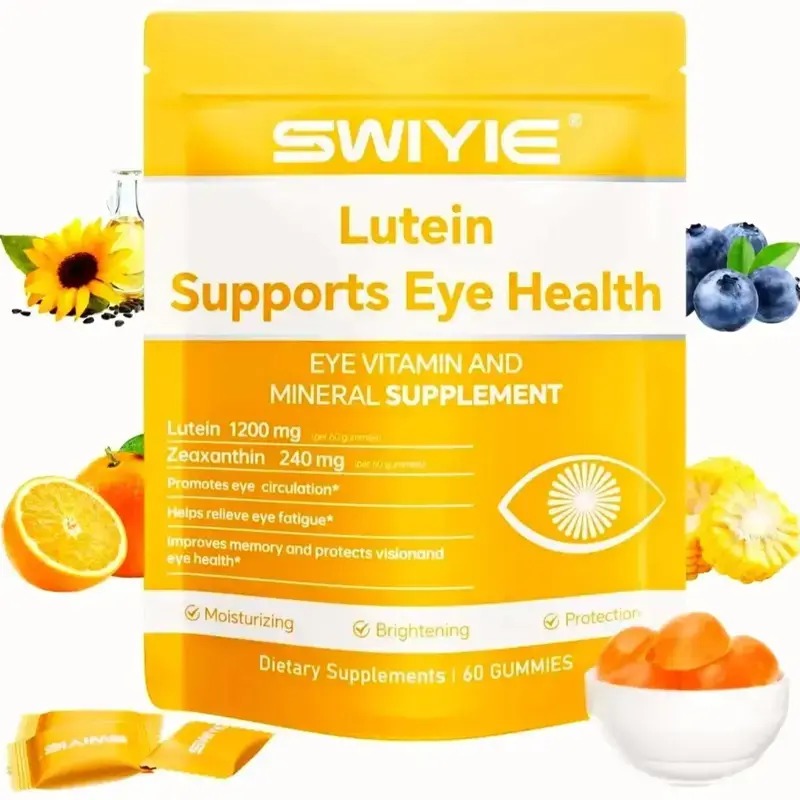Swiyie Lutein & Zeaxanthin Gummies - Eye Health Supplement with Astaxanthin, Vitamin A C E- Blue Light Defense, Vision Support, Berry Flavor - 60 Gummies Healthcare Dietary Fitness Edible vit b12 dietary edible fitness swivie lutein collagen Colagen