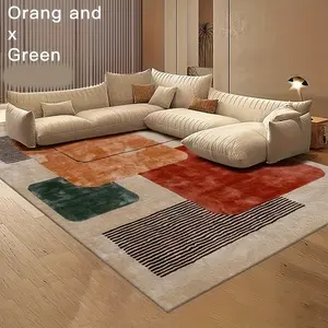 A 5x7ft Vintage-Style Carpet Featuring a Multi-Color Plaid Design, Suitable for Machine Washing. This Low-Pile Carpet Is Non-Slip And Ideal for Living Rooms And Bedrooms, Offering And Enhancing Home Or Office Decor, Multi-Tonal Area Rugs