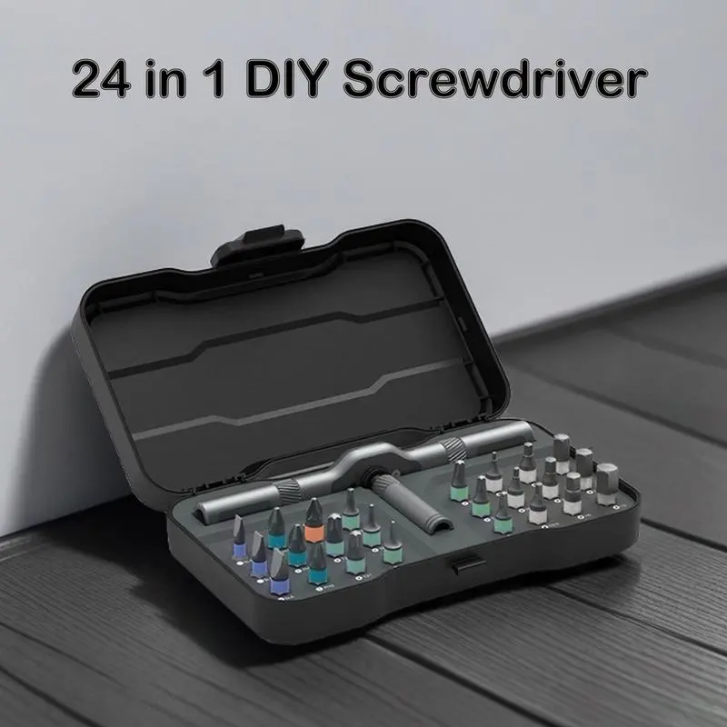 24-in-1 Multipurpose Switchable Ratcheting Screwdriver Kit - Removable Precision Tool, Magnetic Screwdriver Tools, Portable Ratcheting Grip, Home Repairs Essential, Multipurpose Switchable Screwdriver