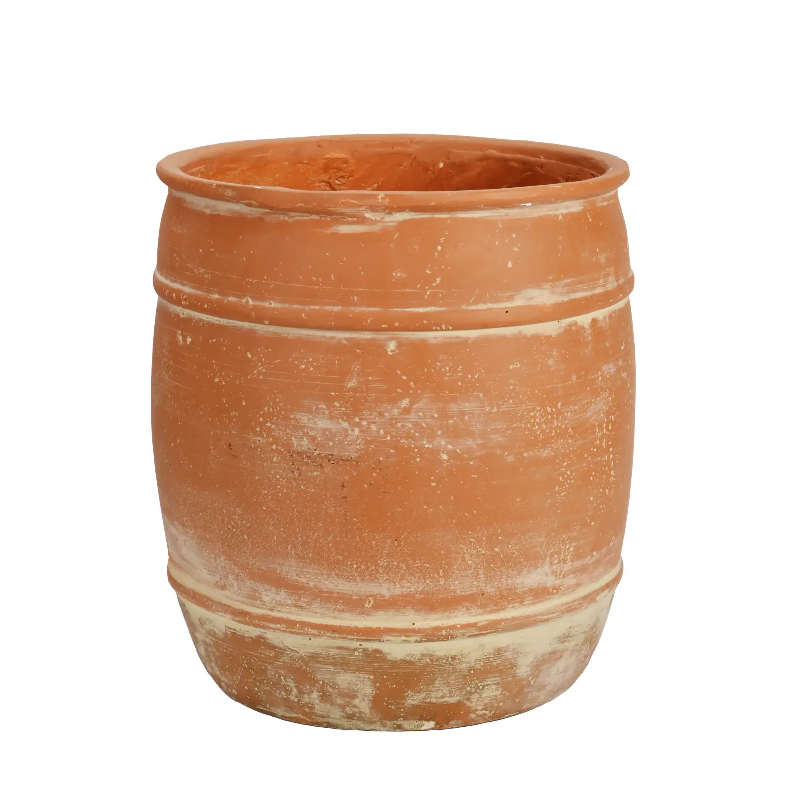 11" H x 9.5" Dia Heavy Duty Round Concrete Planter - Rustic Terracotta-Style Flower Pot with Drainage Hole, Aged Clay Look Decorative Indoor Planter Pots for Outdoor Patio Garden Home Décor, Heavy Duty Planter