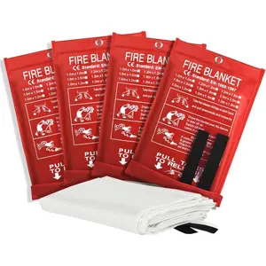 Fire Blanket 4 Pack - 40" x 40" Fiberglass  Fire Blanket for  and Kitchen, Bedroom, Camping, Grill, Fireplace, Easy,Safe for Young Adults and Seniors