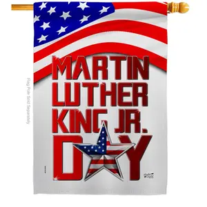 212 MAIN 28x40 in. Vertical Outdoor Weatherproof Double-Sided Angeleno Heritage House Flag - Martin Luther King Black History MLK Day Decor, Garden Patriotic Decoration Gift