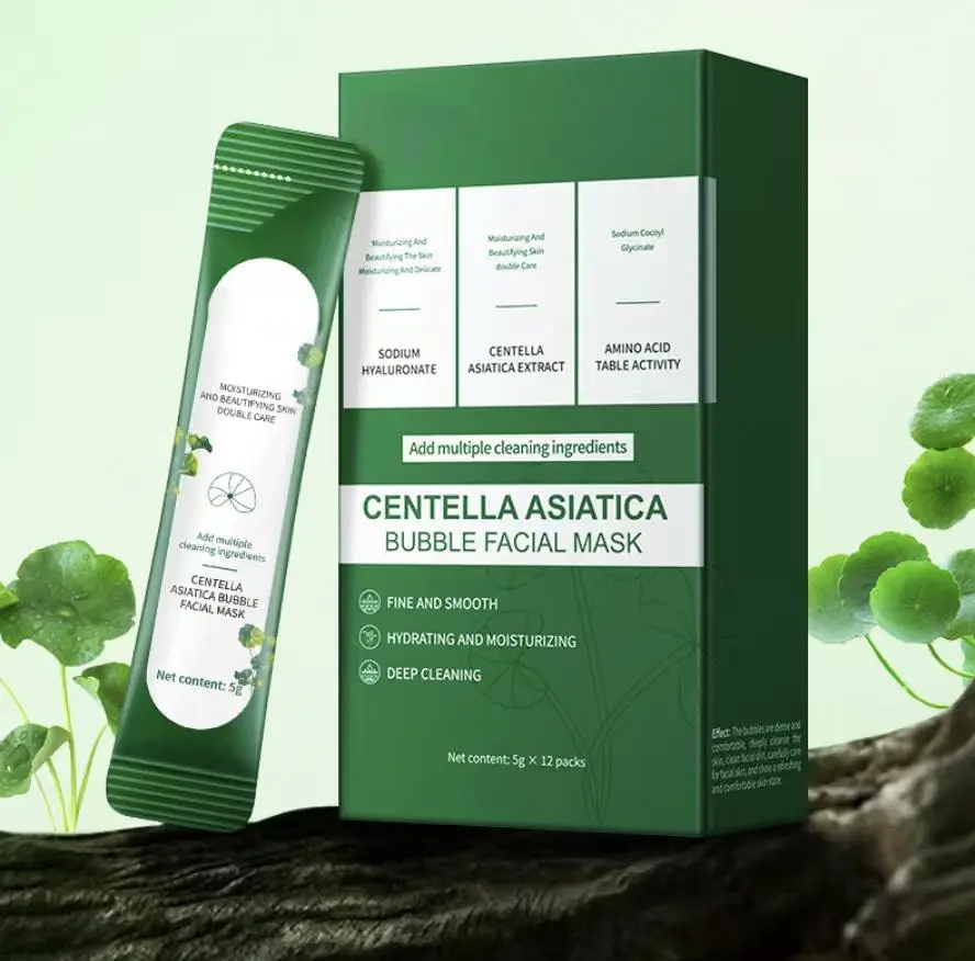 2Boxes Centella Asiatica Bubble Facial Mask,Remove Black, Control Oil, Deeply Clean Facial Dirt Cleansing Skincare Nourishing Mask Radiant