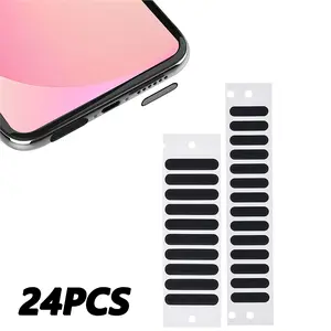 Phone Dustproof Net Stickers, 24 Pcs Phone Speaker Anti Dust Protector Cover Universal Speaker Mesh Sticker for Mobile