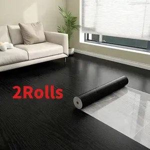【2ROLLS】Retro Realistic Wood Grain Self-Adhesive Flooring Stickers, PVC Material Flooring Decoration Stickers,Suitable for smooth floors in kitchens, living rooms, and furniture surfaces, Easy to Apply，Vinyl
