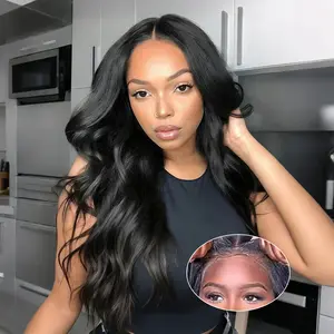 [GLUELESS] LYSILF Natural Black 7x6 Glueless Body Wave wigs with HD Lace Remy human hair 200 Density Ready to Wear Beginner Friendly Brazilian human hair Pre Plucked Pre Cut closure Lace wigs 14-40 Inches #Summervibes