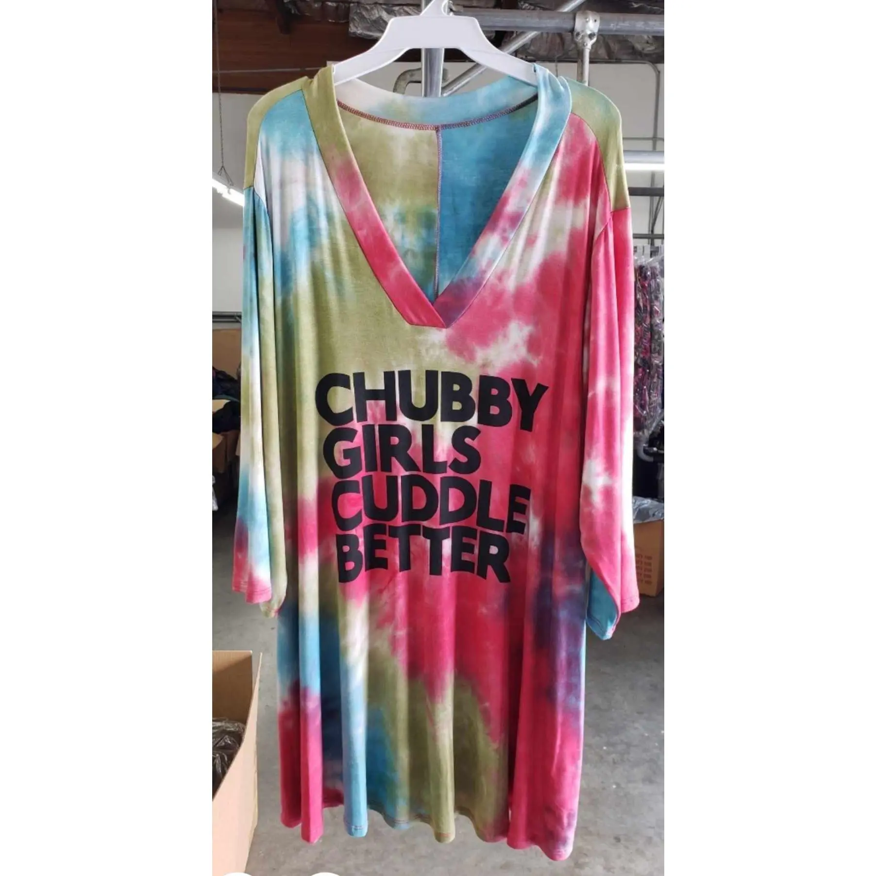 PSFU Tie Dye Chubby Girls Cuddle Better Tee T Shirt Top Tunic