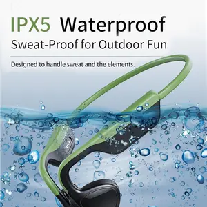 Sprise X19 Bone Conduction Bluetooth Wireless Headphones, Ipx5 Sweatproof, 3D Stereo Sound, Noise Cancelling, Long Battery Life for Cycling