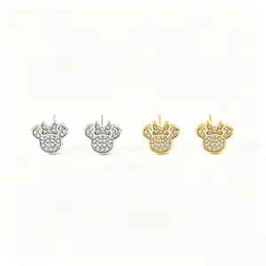Disney Mickey and Minnie Earrings 2 Pairs Iconic Characters Playful Accessories for Various Styles and Events