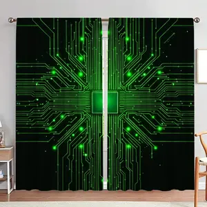 Circuit Pattern Door Curtain, 1 Set Creative Glow in The Dark Door Curtain, Home Decor for Living Room Bedroom Study Room