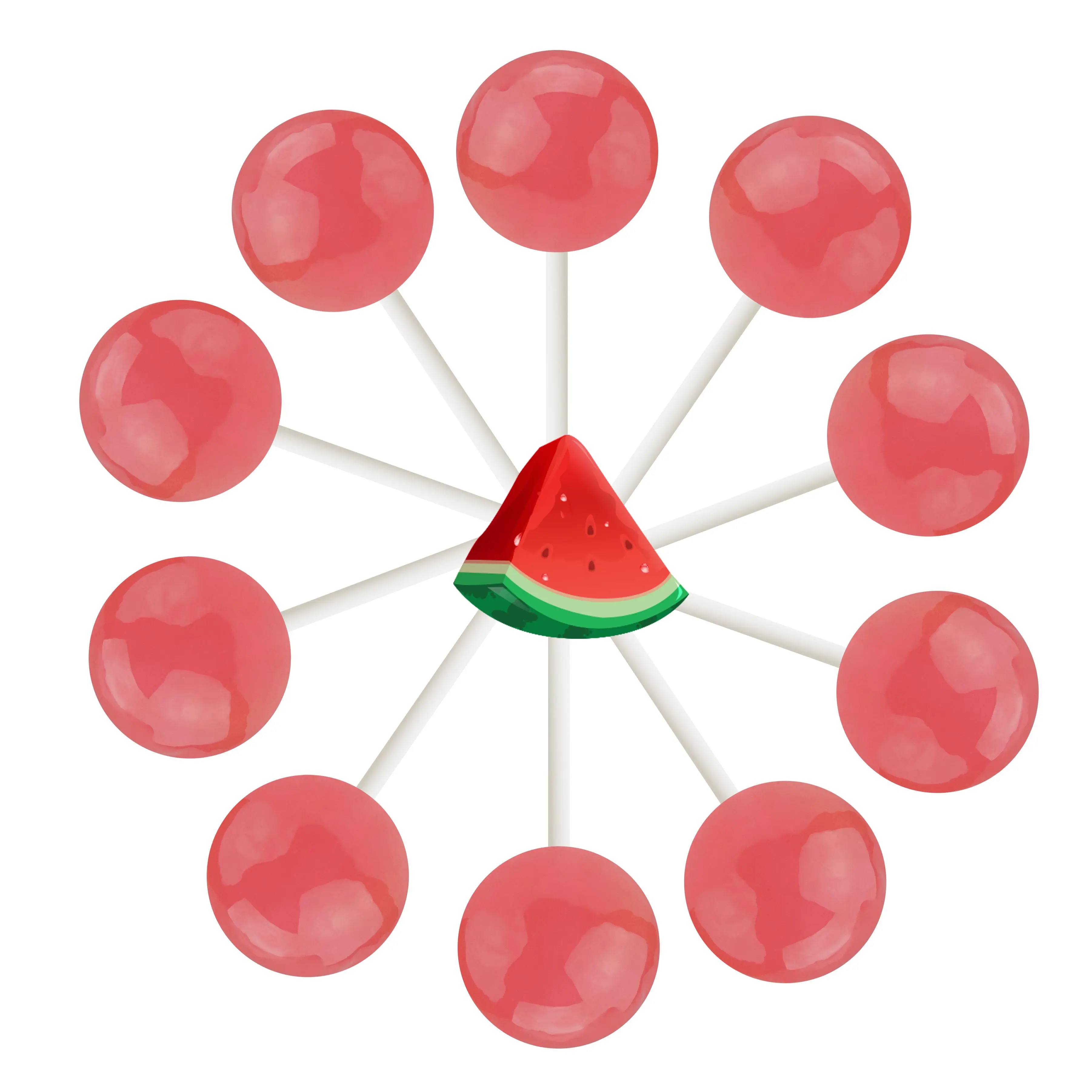 10ct. Watermelon Lollipop Bag